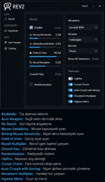 RECOILSMITH REV2 In-Game Interface